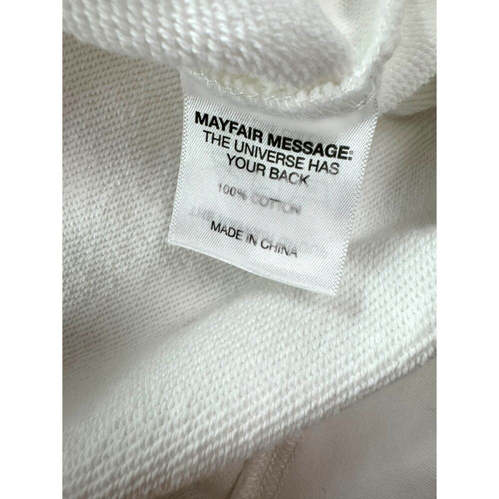 The Mayfair Group Be Nice Sweatshirt Size XS White Pullover Cat Graphic Cotton - Picture 7 of 8